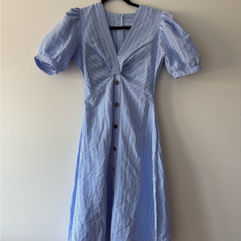 Blue Button-Down Dress